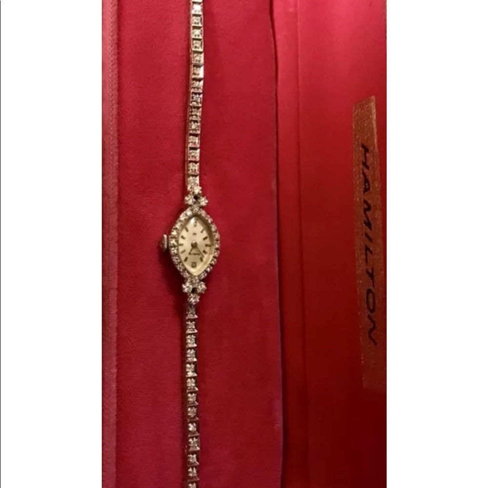 Ladies 14 Karat White Gold Hamilton Watch
